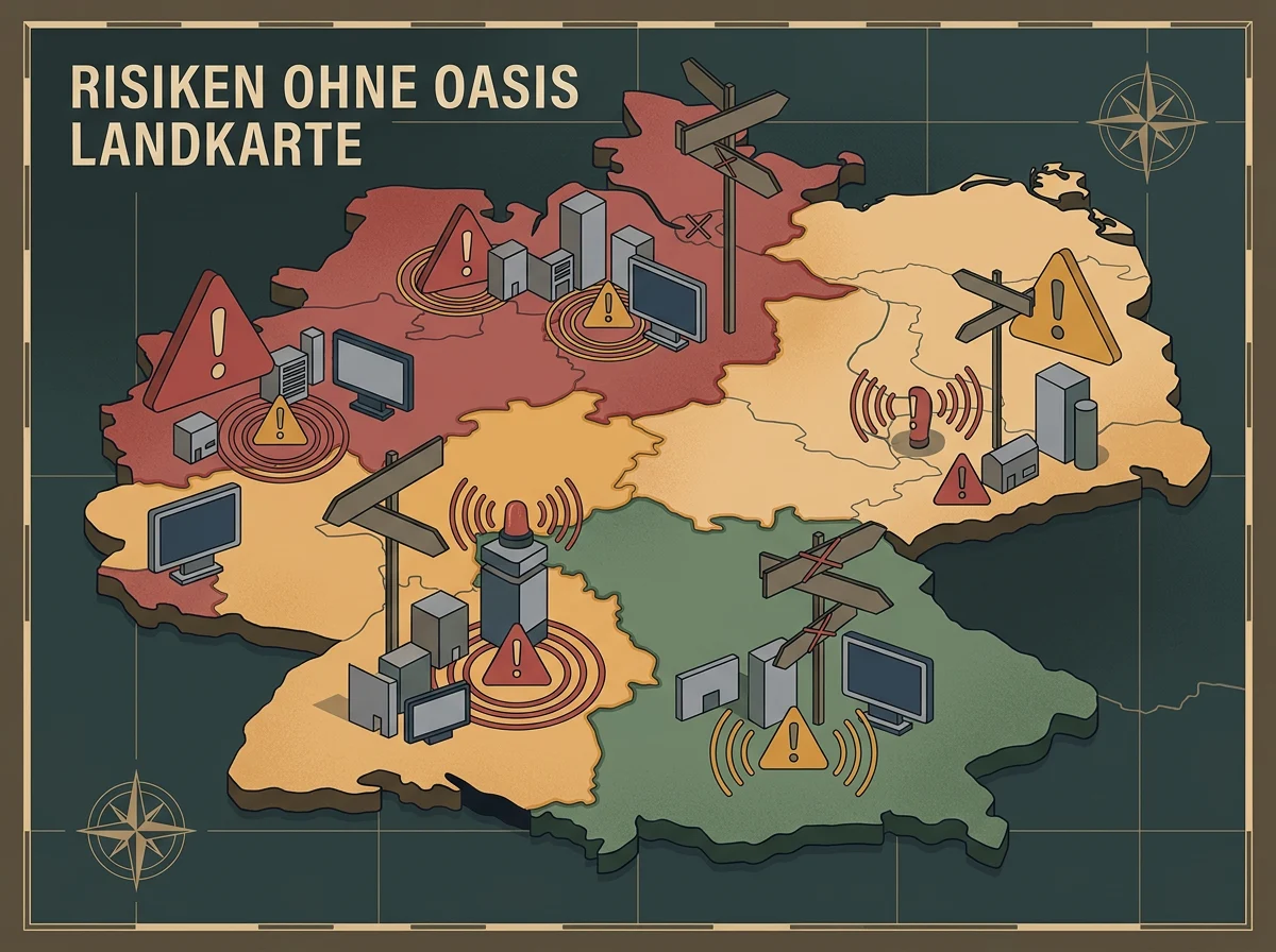 Risikokarte mit Warnsignalen bei Angeboten ohne OASIS